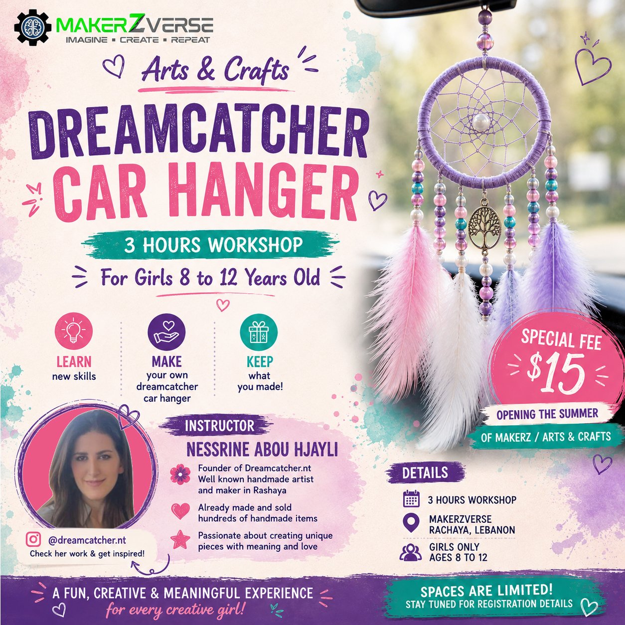 Makerzverse dreamcatcher craft workshop announcement